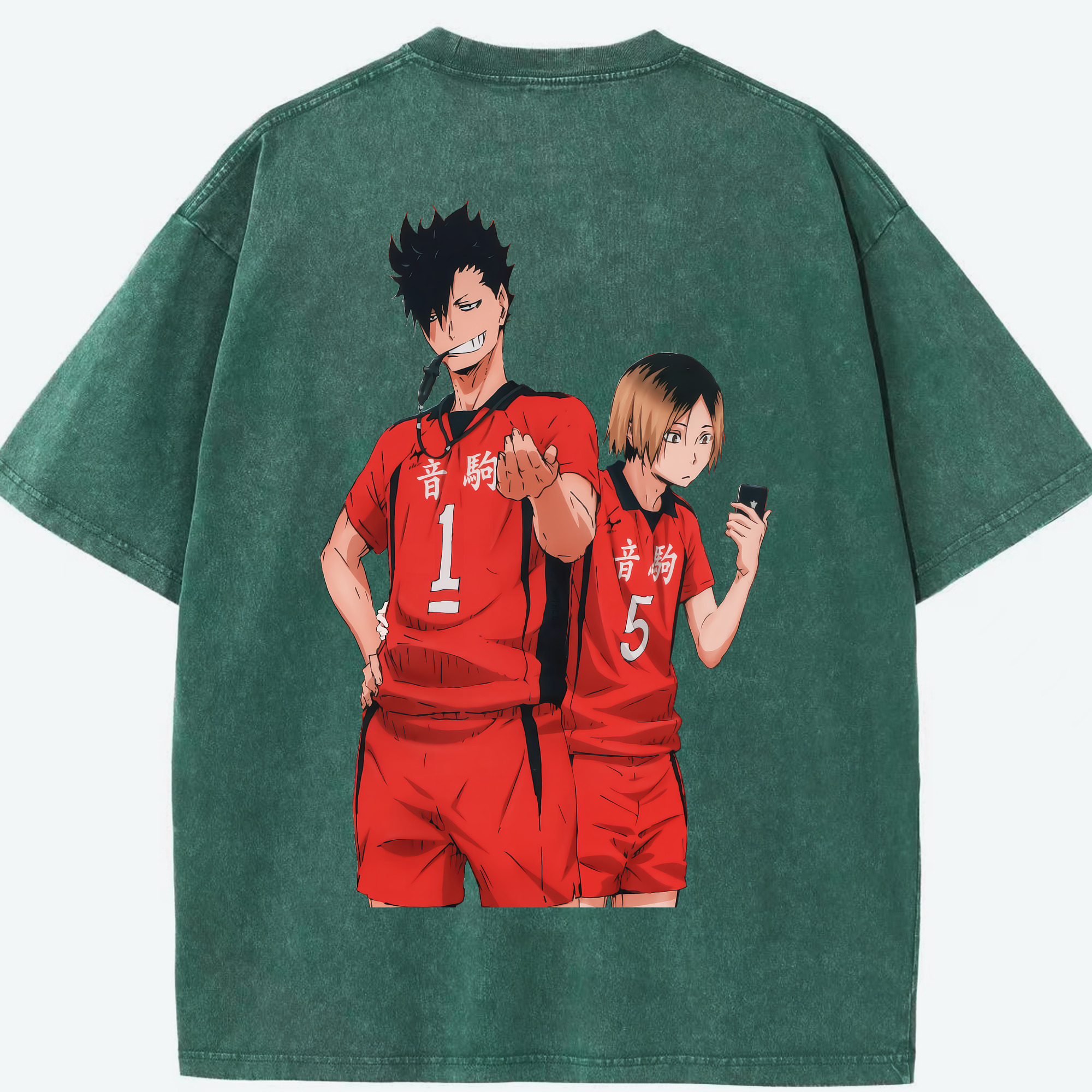 （画像用） ハイキュー!! Haikyu!! 綿100% ヴィンテージ風 半袖Tシャツ（背面プリント）